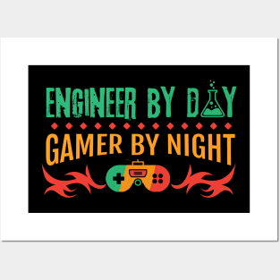 Engineer By Day Gamer By Night Posters and Art